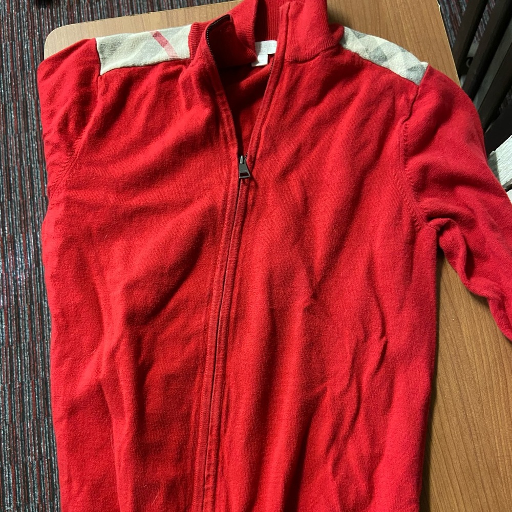 Boys Burberry zip up sweater